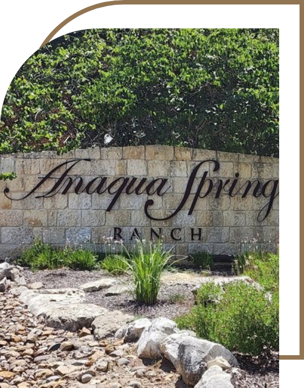 Anaqua Springs community sign located in Boerne, TX