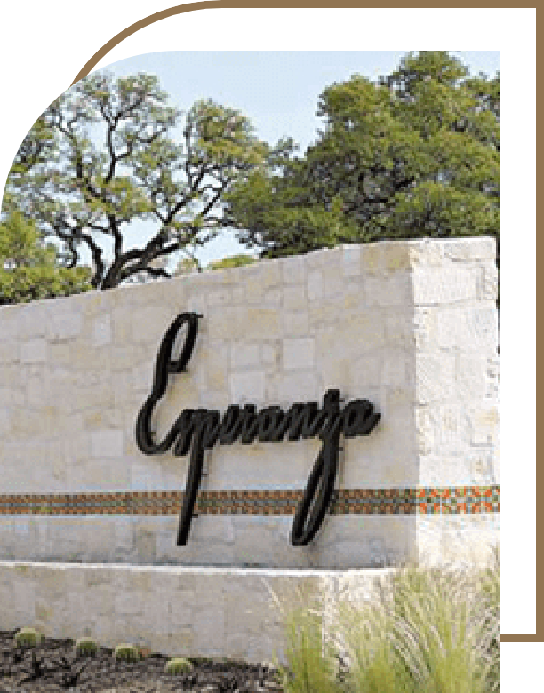 Esperanza Community sign located in Boerne, TX