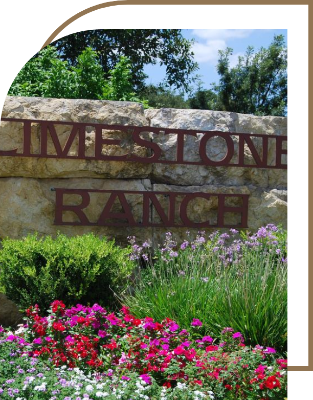 Limestone Ranch community sign located in Boerne, TX